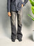 Black With Light Yellow Shade Semi Bootcut