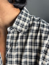Star Collared Black And White Check Shirt