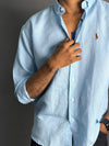 Sky Blue Plain Linen shirt