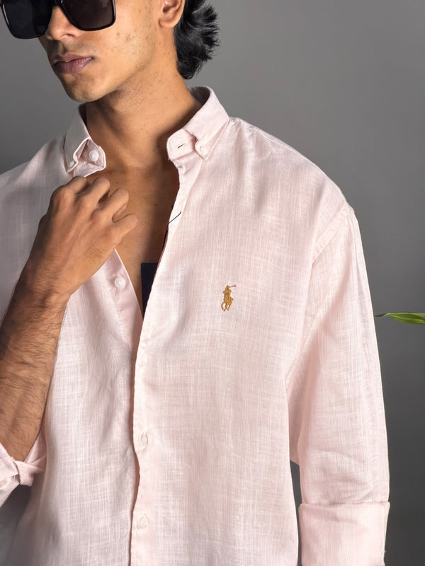 Plain Pale Pink Linen Shirts