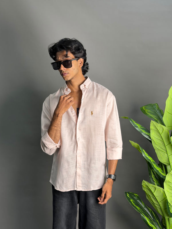 Plain Pale Pink Linen Shirts