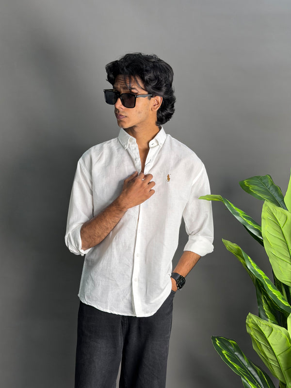 RL White Plain Shirts
