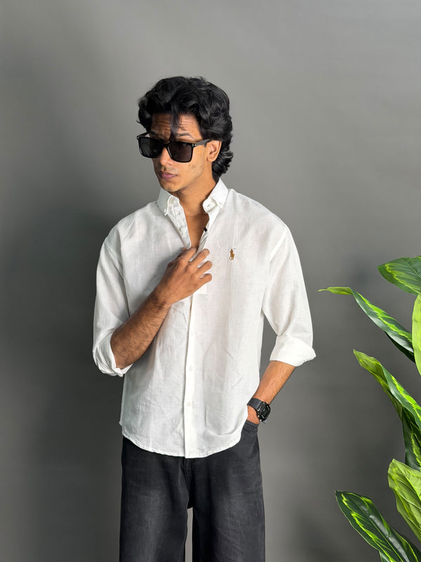 RL White Plain Shirts