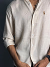 Sand Beige Plain Linen Shirt