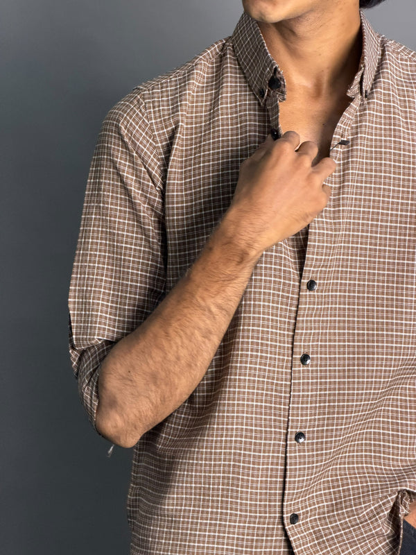 Inforce Brown and white checks shirts