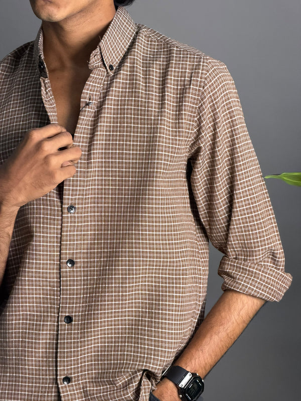 Inforce Brown and white checks shirts