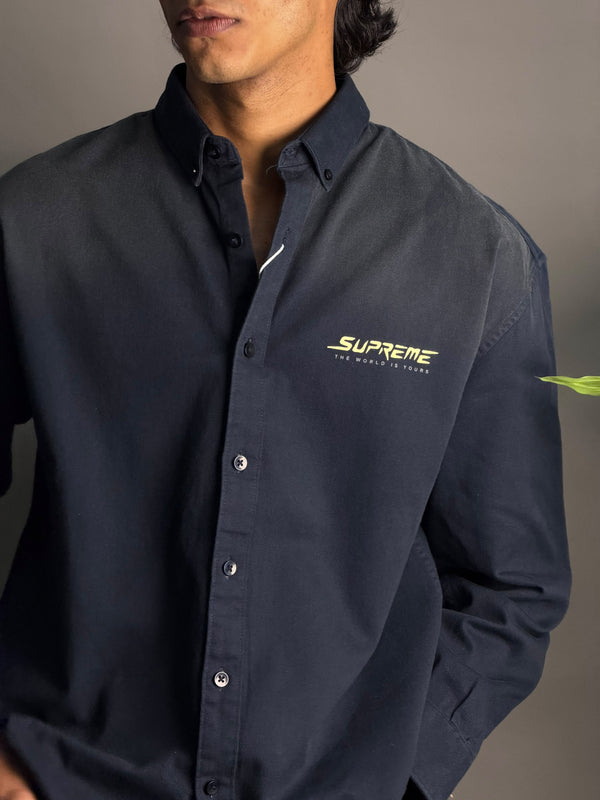 Dark Blue With Grey Shade Denim Shirts