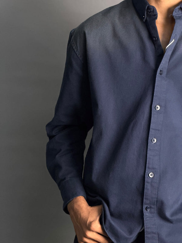Dark Blue With Grey Shade Denim Shirts
