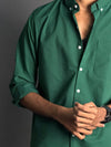 Dark Green Plain Poly Shirts
