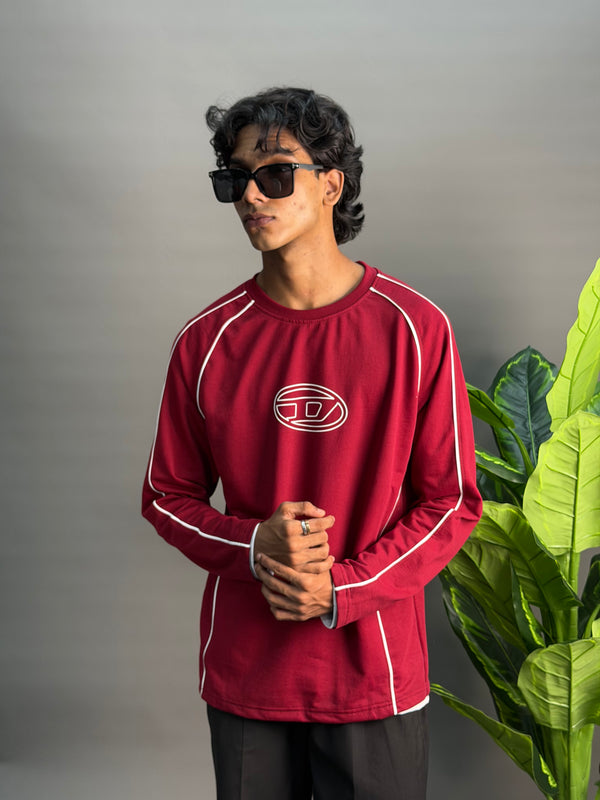 Full Sleeve Maroon Cotton T-Shirts