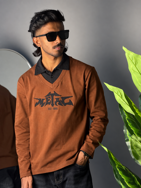 Full Sleeve Streetwear T-shirt [BROWN]