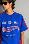 Dark Blue Hot Wheels Five-Sleeve T-Shirt