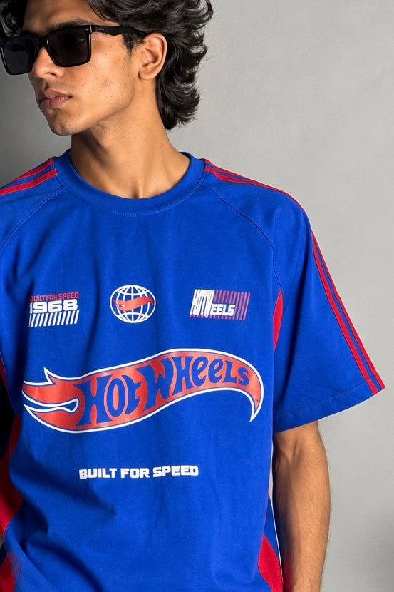 Dark Blue Hot Wheels Five-Sleeve T-Shirt