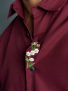 EMBROIDERY SHIRT [ MEROON ]