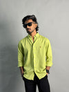PLAIN LINEN SHIRT [GREEN]