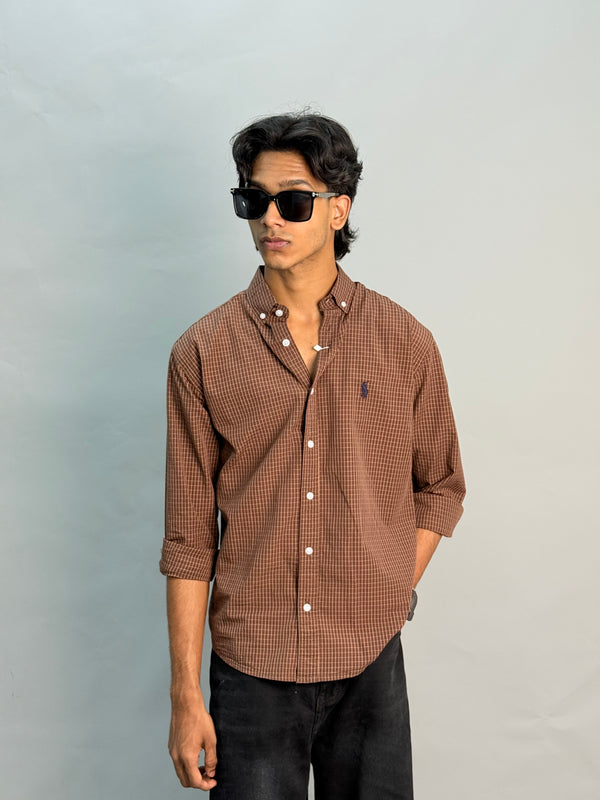 Premium Checks Shirt [BROWN]