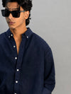 LINEN SHIRT [ NAVY BLUE ]