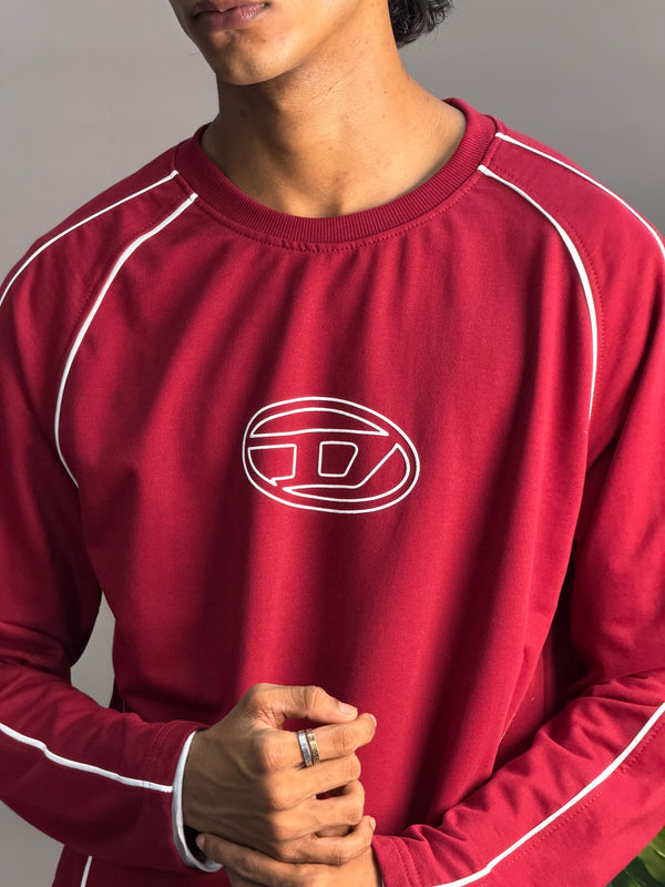 Full Sleeve Maroon Cotton T-Shirts