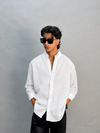 PLAIN LINEN SHIRT [WHITE]
