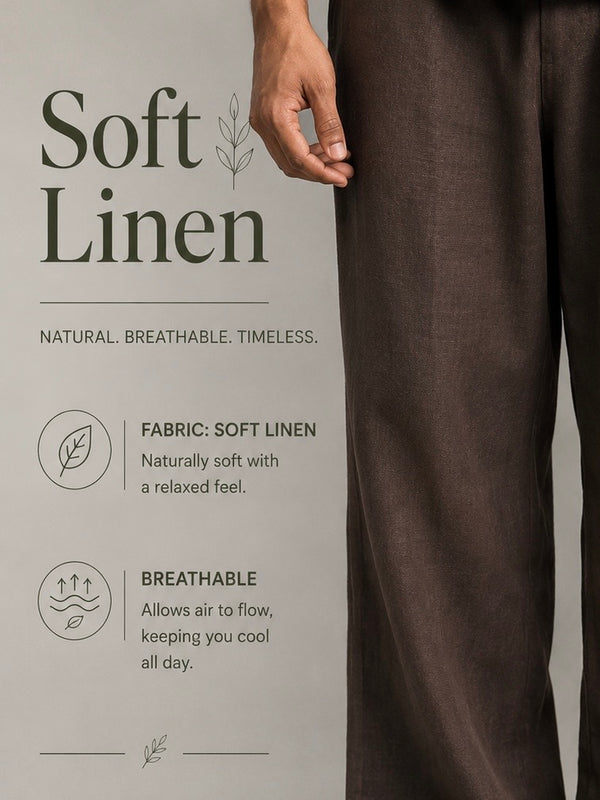 IMP LINEN PANTS [BROWN]