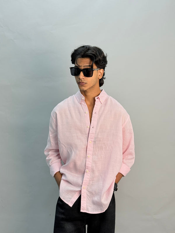 LINEN SHIRT [ SOFT PINK ]