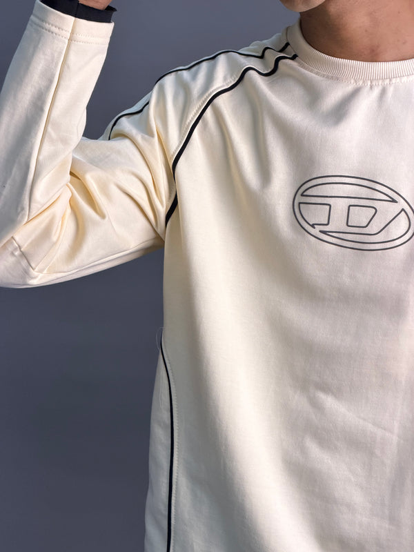 Full Sleeve Cream Cotton T-Shirts