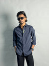 Navy Blue Premium Embroidery Shirt
