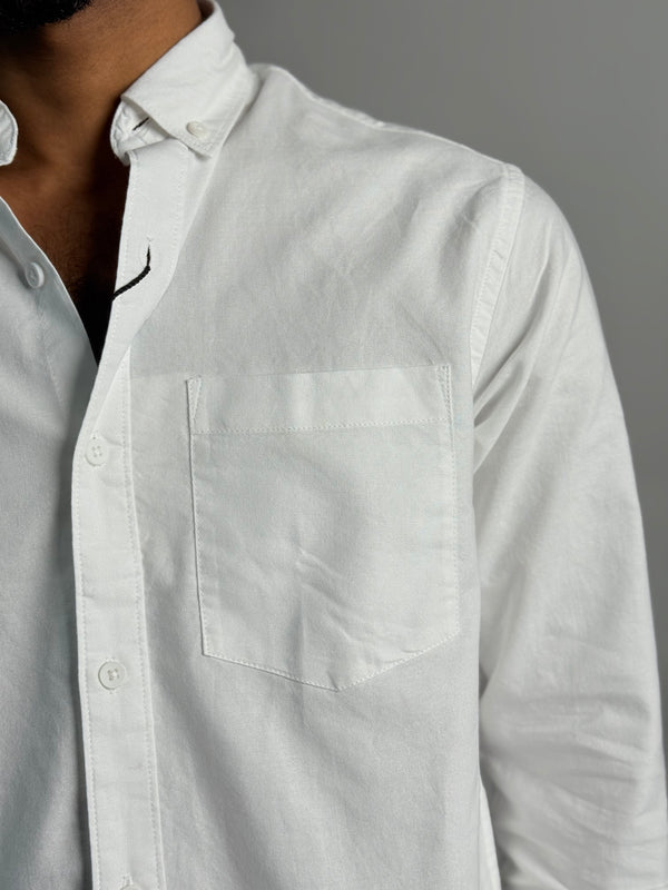 White Full Sleeve Plain Shirt