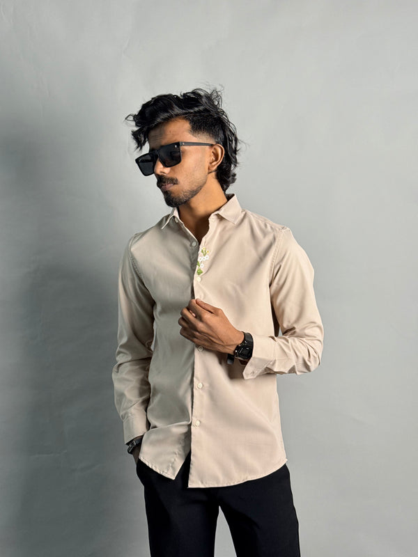 EMBROIDERY SHIRT [ LIGHT PEACH ]