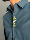 EMBROIDERY SHIRT [ PEACOCK BLUE ]