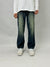 Dark Indigo Yellow-Fade Baggy Jeans