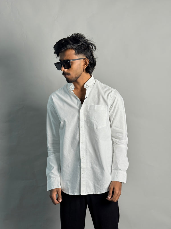 White Full Sleeve Plain Shirt