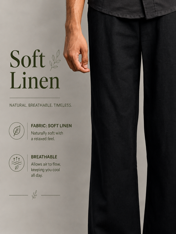 IMP LINEN PANTS [BLACK]