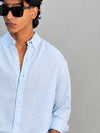 PLAIN LINEN SHIRT-SOFT SKY BLUE