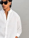 PLAIN LINEN SHIRT [WHITE]