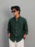 Full Sleeve Linen Shirt – Dark Green