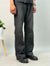 Faded Black Patch-Hem Relaxed Jeans