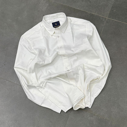 Full Sleeve Plain White Shirt (L)