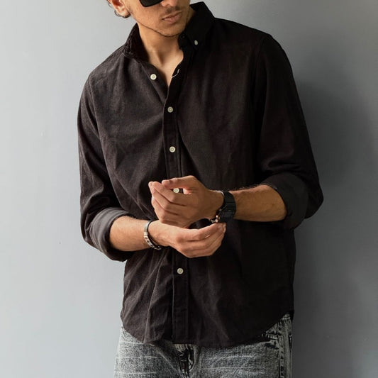 Full Sleeve Plain Corduroy Shirt (S,XL)