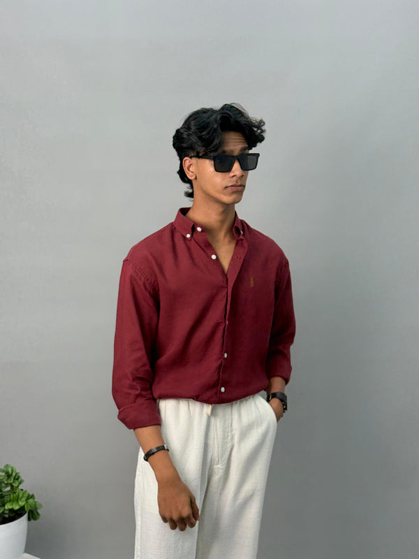 IMP LINEN SHIRTS MAROON