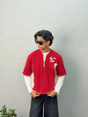 5 SLEEV ZIPPER TSHIRT (RED)