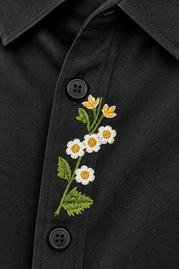 Black Premium Embroidery Shirt