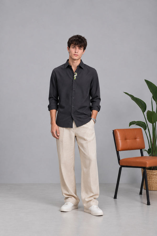 Black Premium Embroidery Shirt
