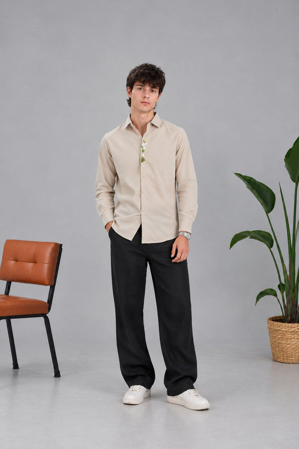 EMBROIDERY SHIRT [ LIGHT PEACH ]