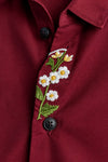 EMBROIDERY SHIRT [ MEROON ]