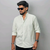 Light Mint Green Linen Micro-Check Shirt