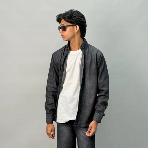 BLACK SOFT DENIM SHIRTS
