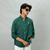 Green Full-Sleeve Linen Shirt