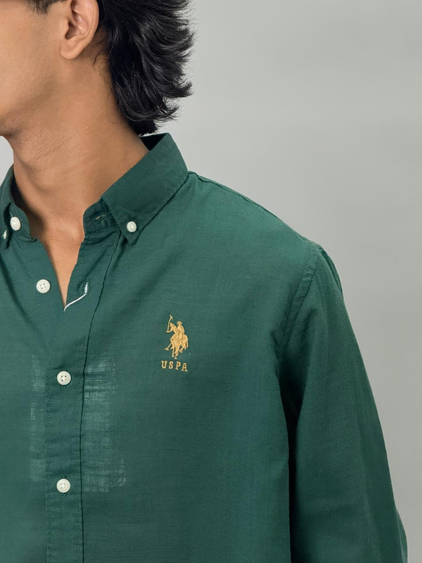 Full Sleeve Linen Shirts (GREEN)