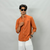 Orange Full Sleeve Plain Shirt